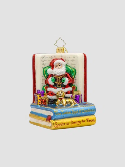 Christopher Radko American Santa Santa's Book Nook Ornament In Multi