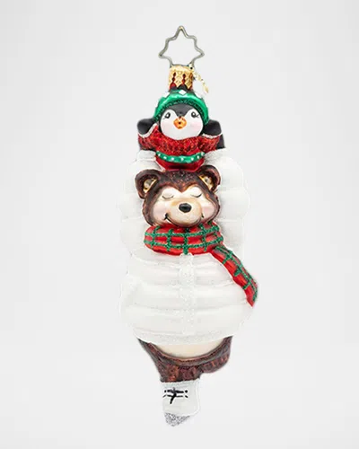 Christopher Radko Bearly Skating Christmas Ornament In Multi