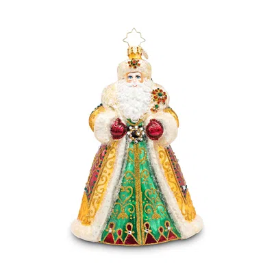 Christopher Radko Crown Of Christmas Father Christmas Ornament In Green