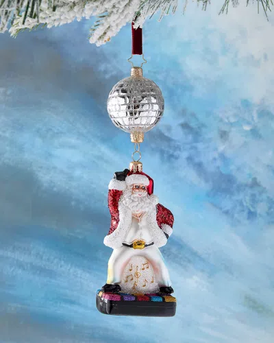 Christopher Radko Dancing Disco Claus Christmas Ornament In White