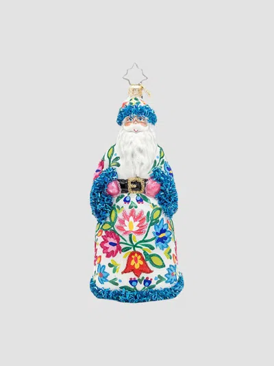 Christopher Radko European Santa Folklore Noel Ornament In Blue