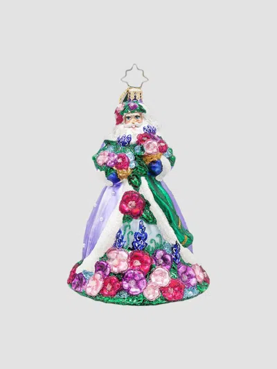 Christopher Radko European Santa Santa In Full Bloom Ornament In Multi