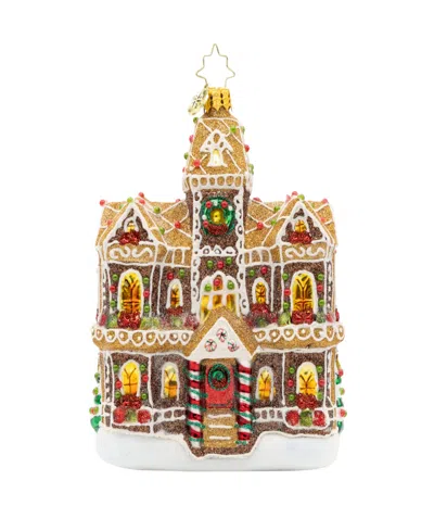 Christopher Radko Gingerbread Manor Ornament In Brown