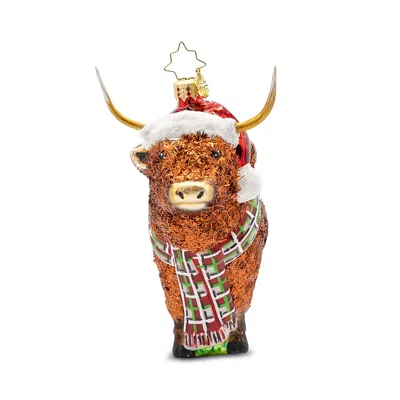 Christopher Radko Highland Holiday Glass Ornament In Brown