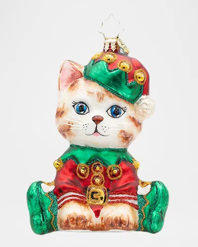 Christopher Radko Holly Jolly Kitty Christmas Ornament In Multi