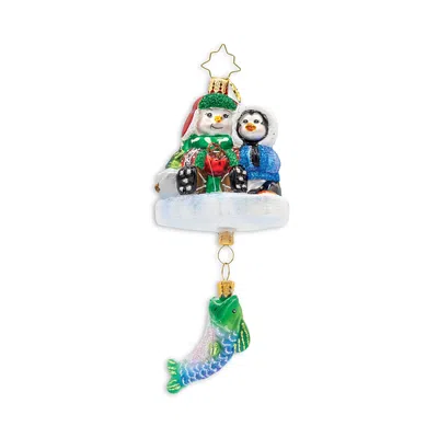 Christopher Radko Ice Fishing Snow Pals Gem Ornament In Multi
