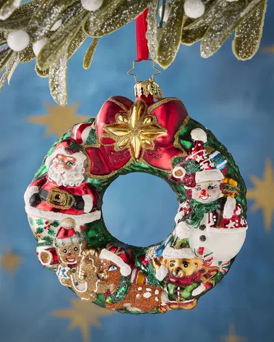 Christopher Radko Jingle All The Way Wreath Christmas Ornament In Multi