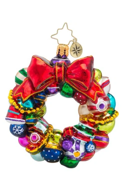 Christopher Radko 'joyful Wreath' Ornament In Multi