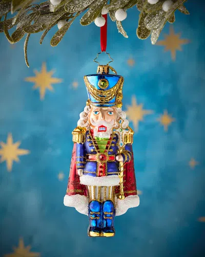 Christopher Radko Long Coat Nutcracker Christmas Ornament In Multi