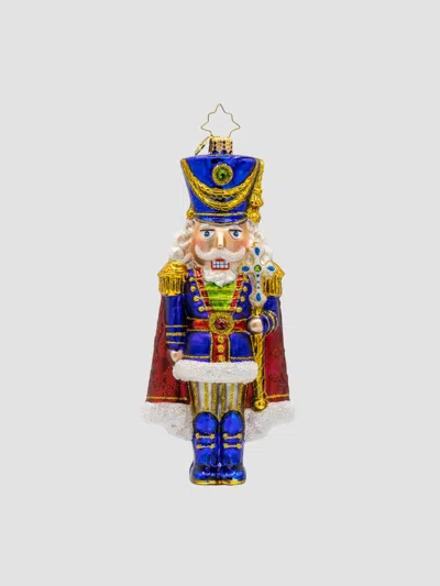 Christopher Radko Long Coat Nutcracker Glass Ornament In Multi