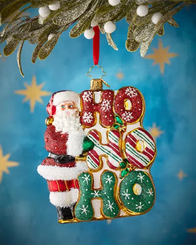 Christopher Radko Merry Ho Ho Ho Santa Christmas Ornament In Multi