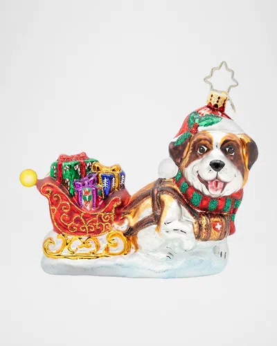 Christopher Radko North Pole Pawtrol Christmas Ornament In Brown