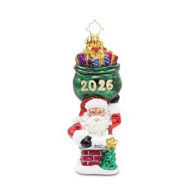 Christopher Radko Santa's 2026 Chimney Surprise Glass Ornament In Multi