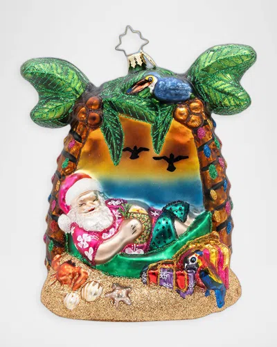 Christopher Radko Santa & Apos;s Breezy Break Christmas Ornament In Multi