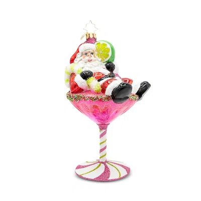 Christopher Radko Santa's Christmas Cosmo Glass Ornament In Pink