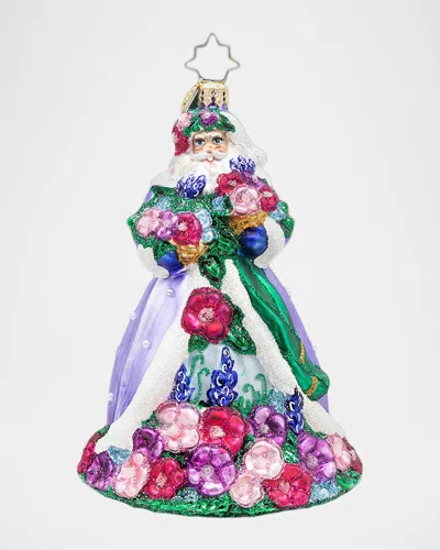 Christopher Radko Santa In Full Bloom Christmas Ornament In Multi
