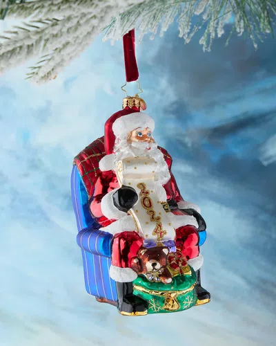 Christopher Radko Santas 2024 Checklist Chair Christmas Ornament In Multi