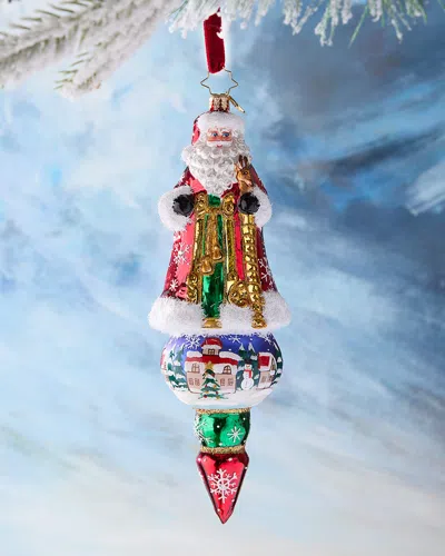 Christopher Radko Santas Splendid Snowscape Christmas Ornament In Multi