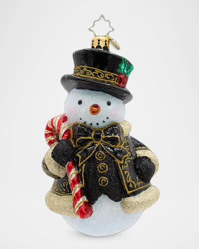 Christopher Radko The Frosted Gentleman Christmas Ornament In Black