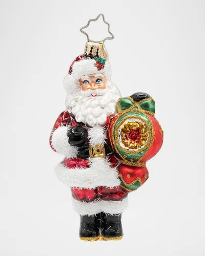 Christopher Radko The Merry Bauble Santa Christmas Ornament In White