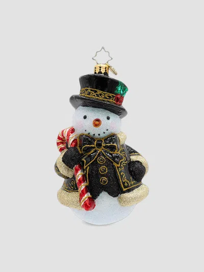 Christopher Radko Traditional Snowman The Frosted Gentleman Ornament In Multi