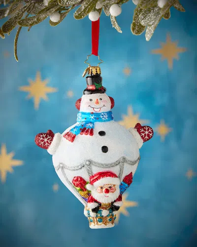 Christopher Radko Up, Up, And Snowy Christmas Ornament In Multi