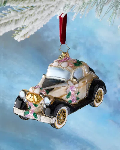 Christopher Radko Wedding Day Wheels Christmas Ornament In Blue