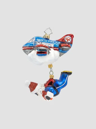 Christopher Radko Whimsical Santa Jolly Jumper Santa Ornament In Multi
