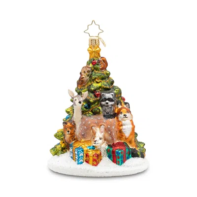Christopher Radko Woodland Celebration Tree Glass Ornament In Multi