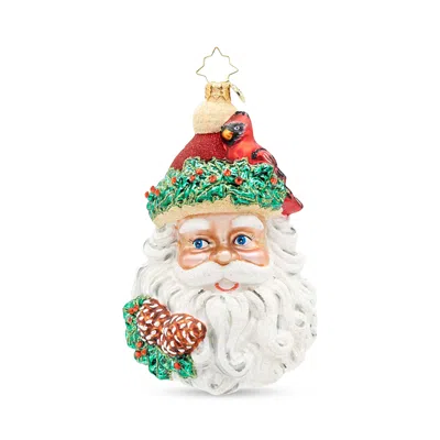 Christopher Radko Woodland Wishes Santa Glass Ornament In Multi