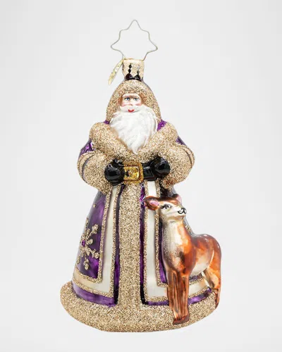 Christopher Radko Woodland Wonder Santa Christmas Ornament In Brown