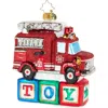 Christopher Radko Yuletide Engine Glass Ornament In Multi