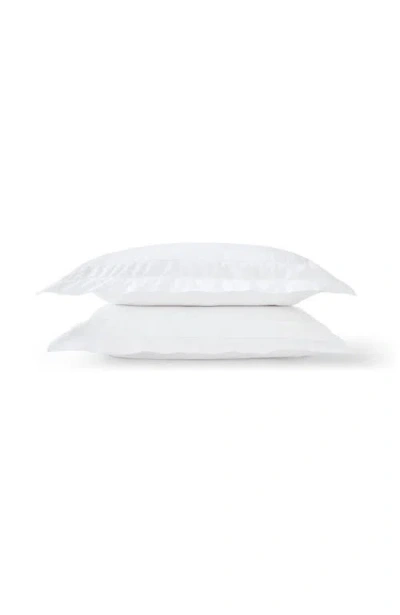 Christy Balmoral Luxury Cotton Sateen Oxford Style Pillow Sham Pairs In White