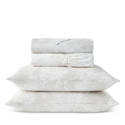 Christy Beatrice Cotton Sateen Sheet Set, Queen In Gray