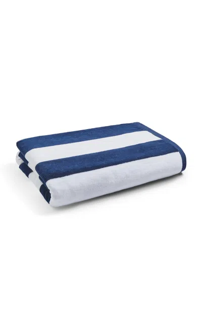 Christy - Cabana Stripe Beach Towel - Navy In Blue