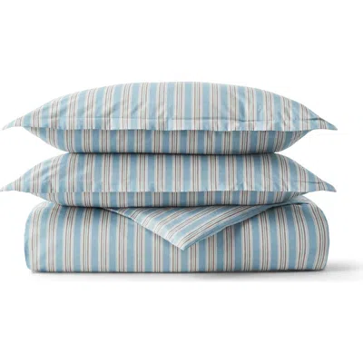 Christy Calder Stripe Cotton Percale Duvet Cover Sets In Blue
