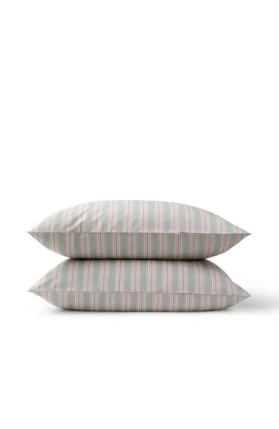Christy Calder Stripe Cotton Percale Pillow Sham Pairs In Gray