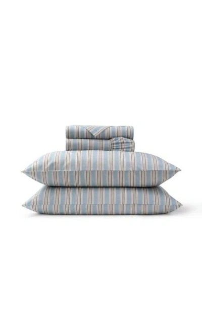 Christy Calder Stripe Cotton Percale Sheet Set Bundles In Blue