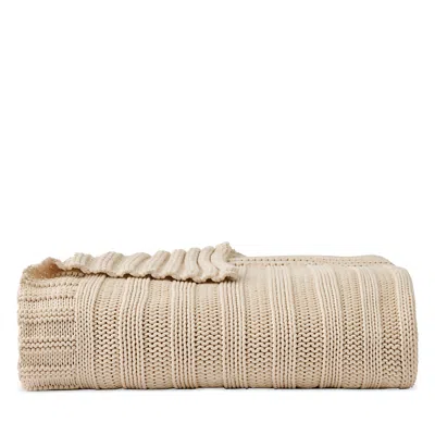 Christy Cambridge Sculpted Rib Throw Blanket In Neutral