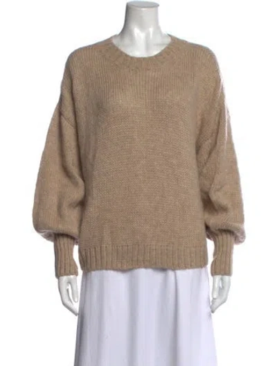Pre-owned Christy Dawn Alpaca Crew Neck Sweater In Neutrals