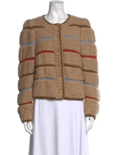 Pre-owned Christy Dawn Alpaca Striped Sweater In Neutral