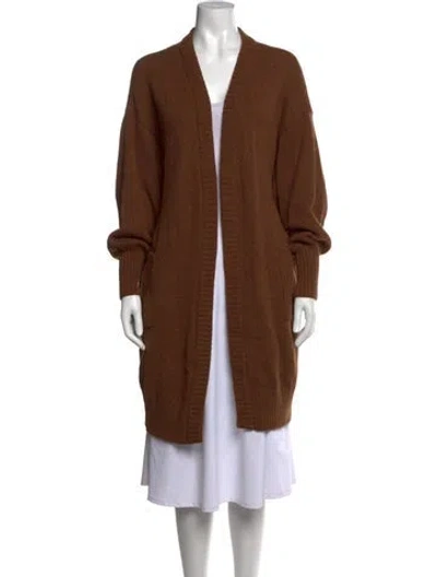 Pre-owned Christy Dawn Baby Alpaca Open Front Sweater In Brown