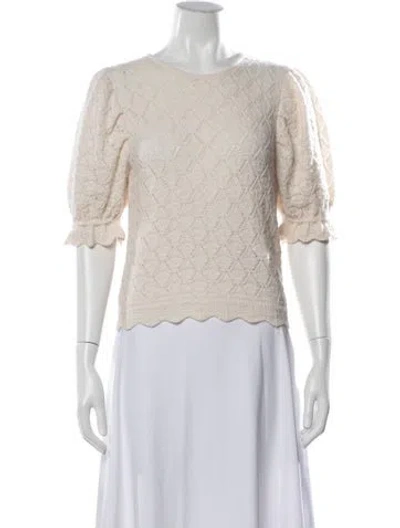 Pre-owned Christy Dawn Baby Alpaca Patterned Sweater In Neutrals