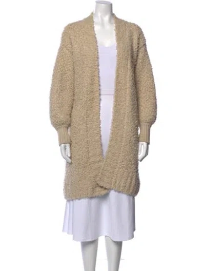 Pre-owned Christy Dawn Cashmere Open Front Sweater In Neutral