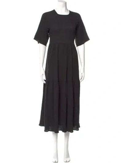 Pre-owned Christy Dawn Crew Neck Long Dress In Black
