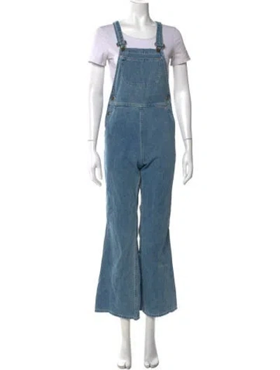 Pre-owned Christy Dawn Crew Neck Overalls In Blue