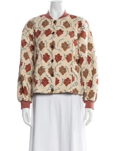 Pre-owned Christy Dawn Floral Print Bomber Jacket In Multicolor