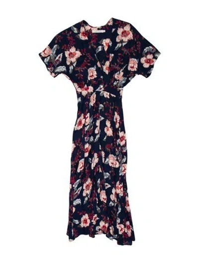 Pre-owned Christy Dawn Floral Print Long Dress In Blue