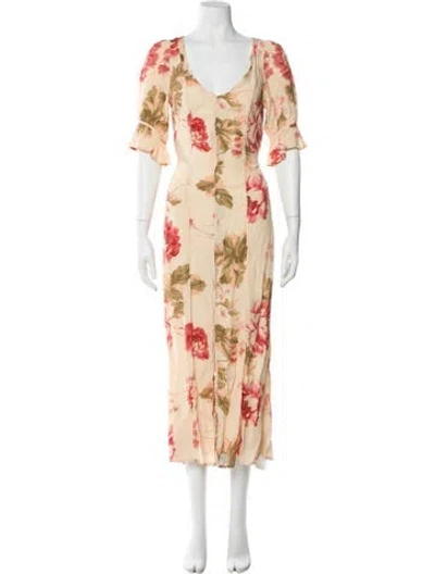 Pre-owned Christy Dawn Floral Print Long Dress In Multi