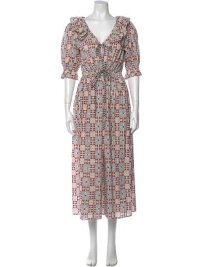 Pre-owned Christy Dawn Floral Print Long Dress In Multi